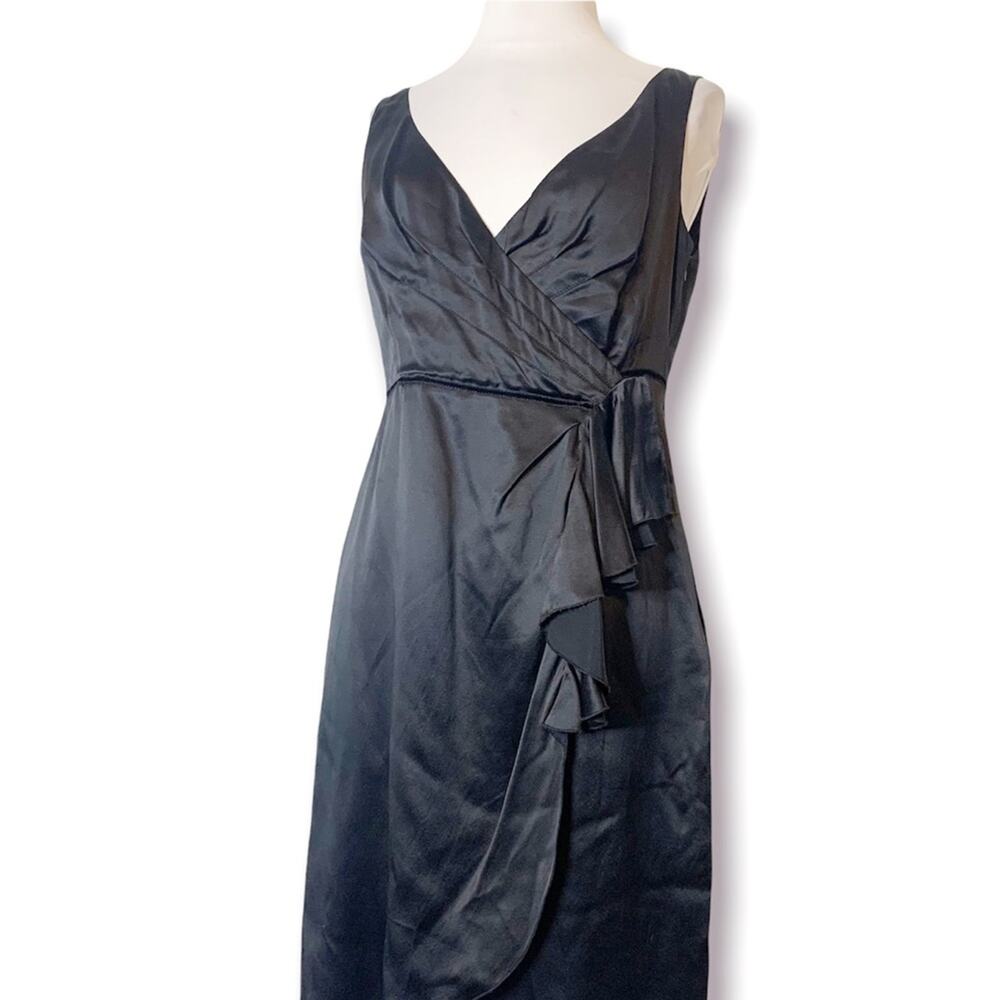 Fiumicelli New York silk lbd black dress draped sz S - Picture 2 of 7